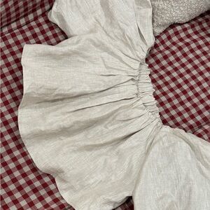 DISSH Beige Linen Gathered Crop Top